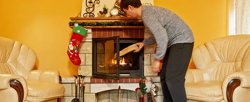 Rusted Metal Fireplace Restoration in Irondequoit, New York